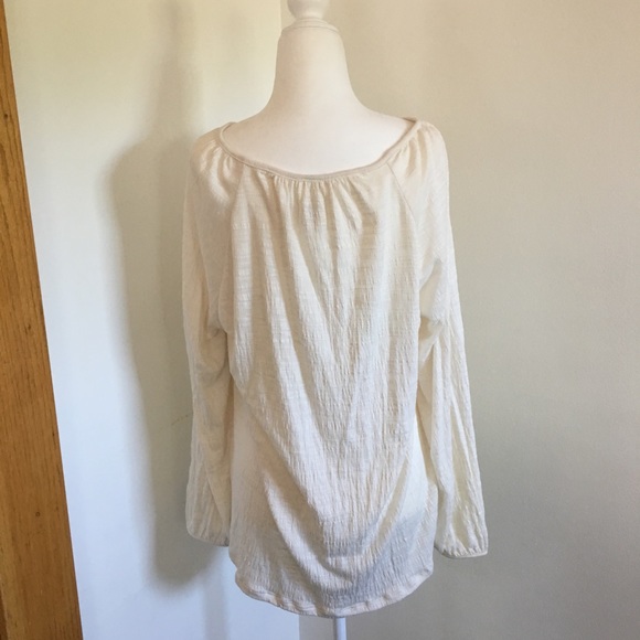 White Long Sleeve Shirt Tunic Style Oversized - Picture 2 of 8